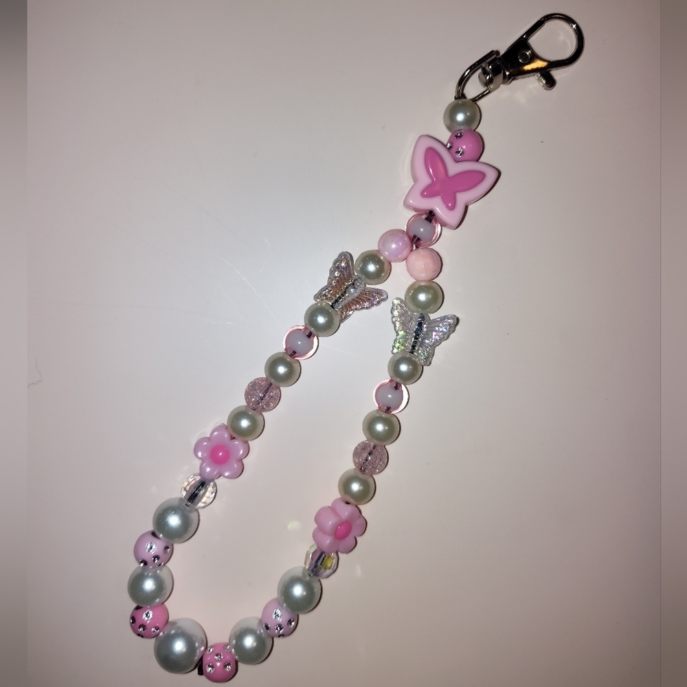 Pink Butterfly Purse Charm/ Keychain